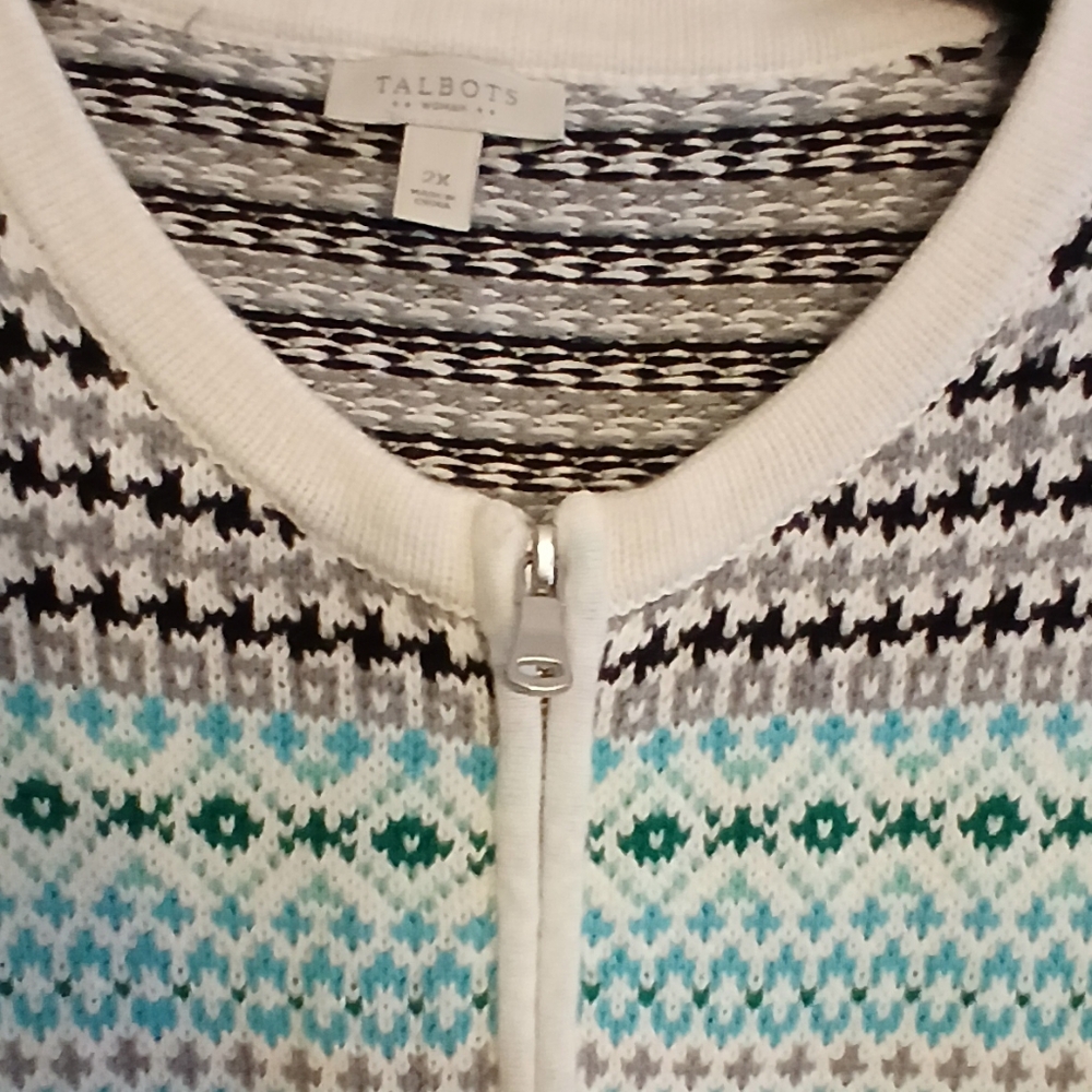 Talbots Zip Up Sweater